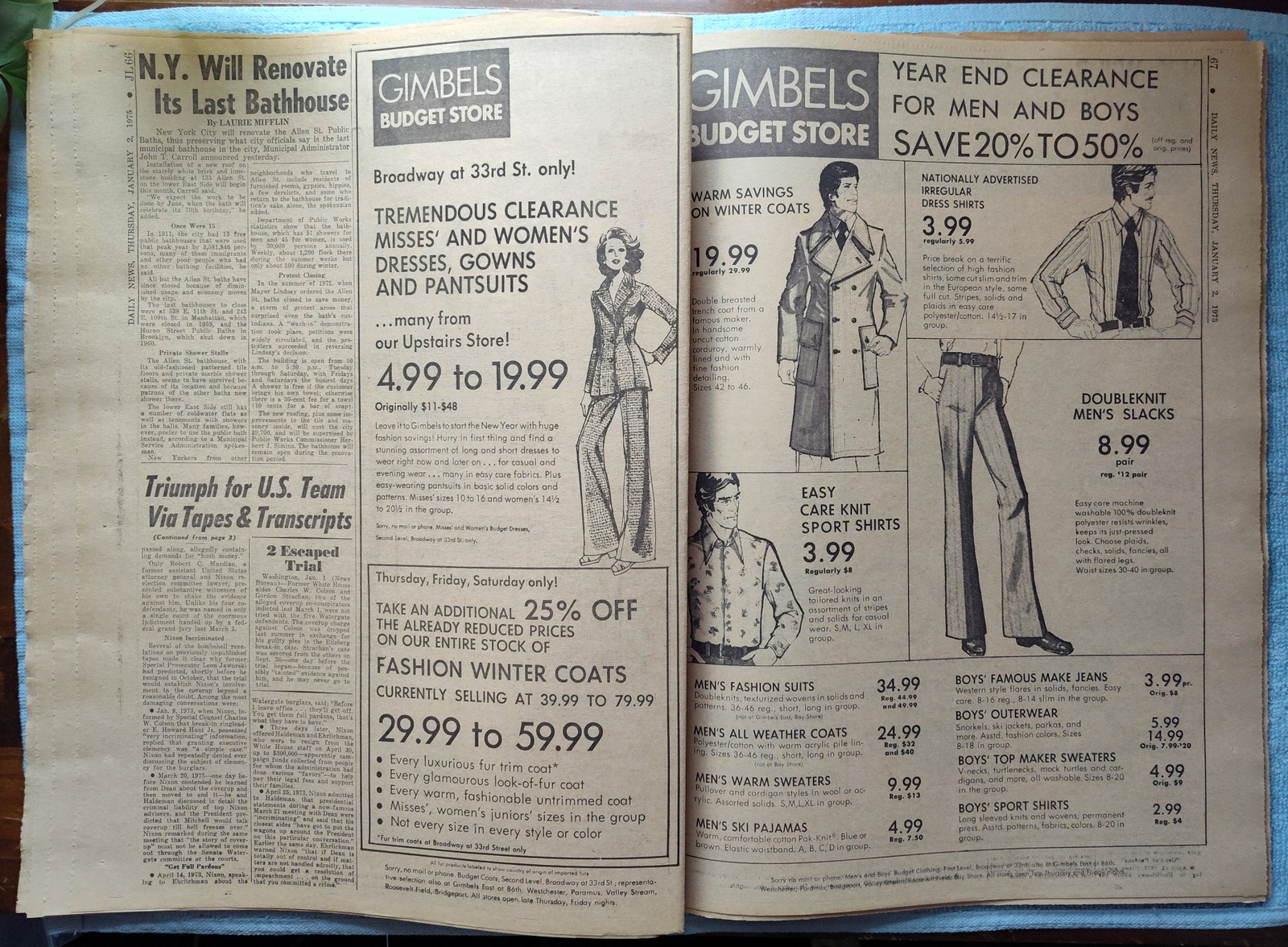 New York Daily News Jersey 2 January 1975 Mitchell Haldeman Watergate Guilty - Image 10