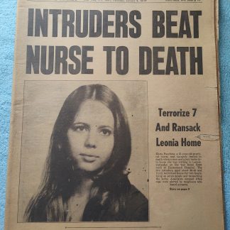 New York Daily News Jersey 9 January 1975 Joseph Kallinger Maria Fasching Murder