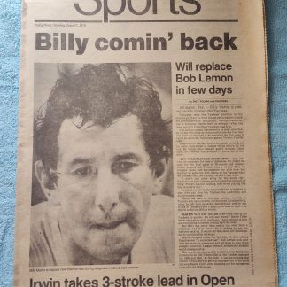 New York Daily News 17 June 1979 Sports Sec Only! Billy Martin Yankees Nicklaus