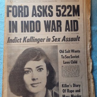 New York Daily News Jersey 29 January 1975 Joseph Kallinger John Paul Knowles ++