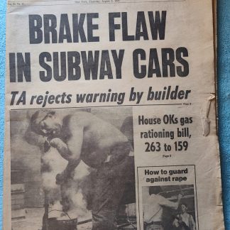New York Daily News 2 August 1979 Subway Cars Brake Flaw Gas Rationing Bolshoi +