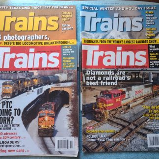 Lot of 4 Trains Magazine of Railroading Oct Nov Dec 2014 Feb 2015 BNSF Donner...