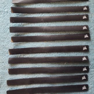 Lot of 12 Black Hook Loop Cable Ties Corsair Logo for Obsidian 1000D PC Case