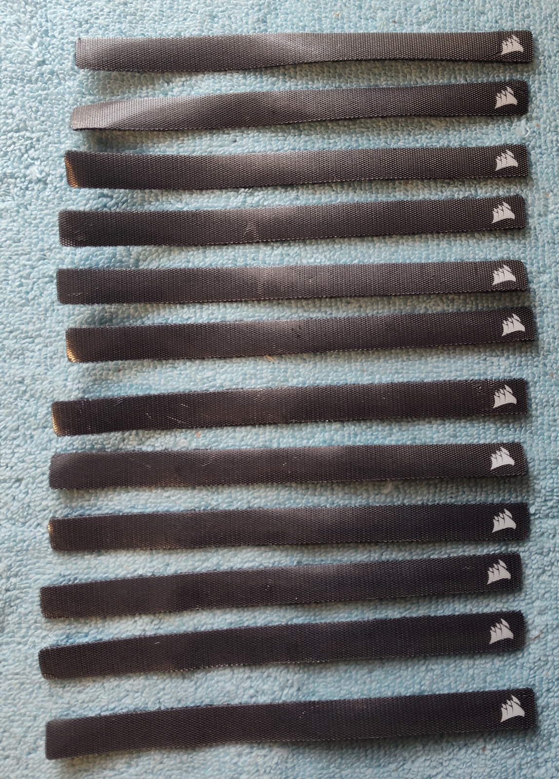 Lot of 12 Black Hook Loop Cable Ties Corsair Logo for Obsidian 1000D PC Case