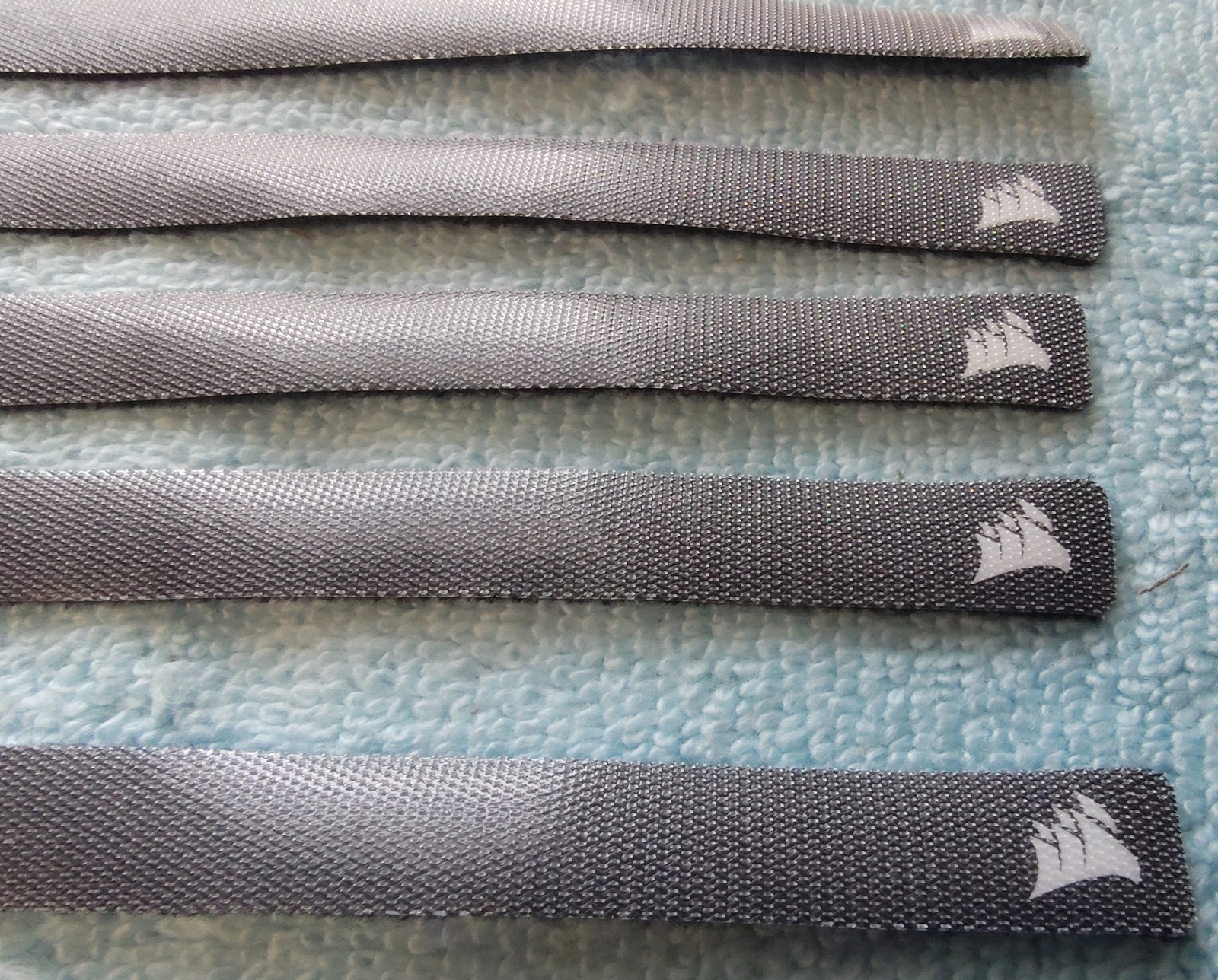 Lot of 12 Black Hook Loop Cable Ties Corsair Logo for Obsidian 1000D PC Case - Image 2