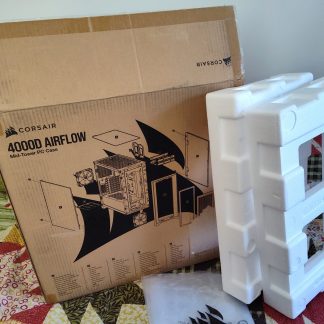 Original Shipping Box, Bag, Packing Foam for Black Corsair 4000D Airflow PC Case