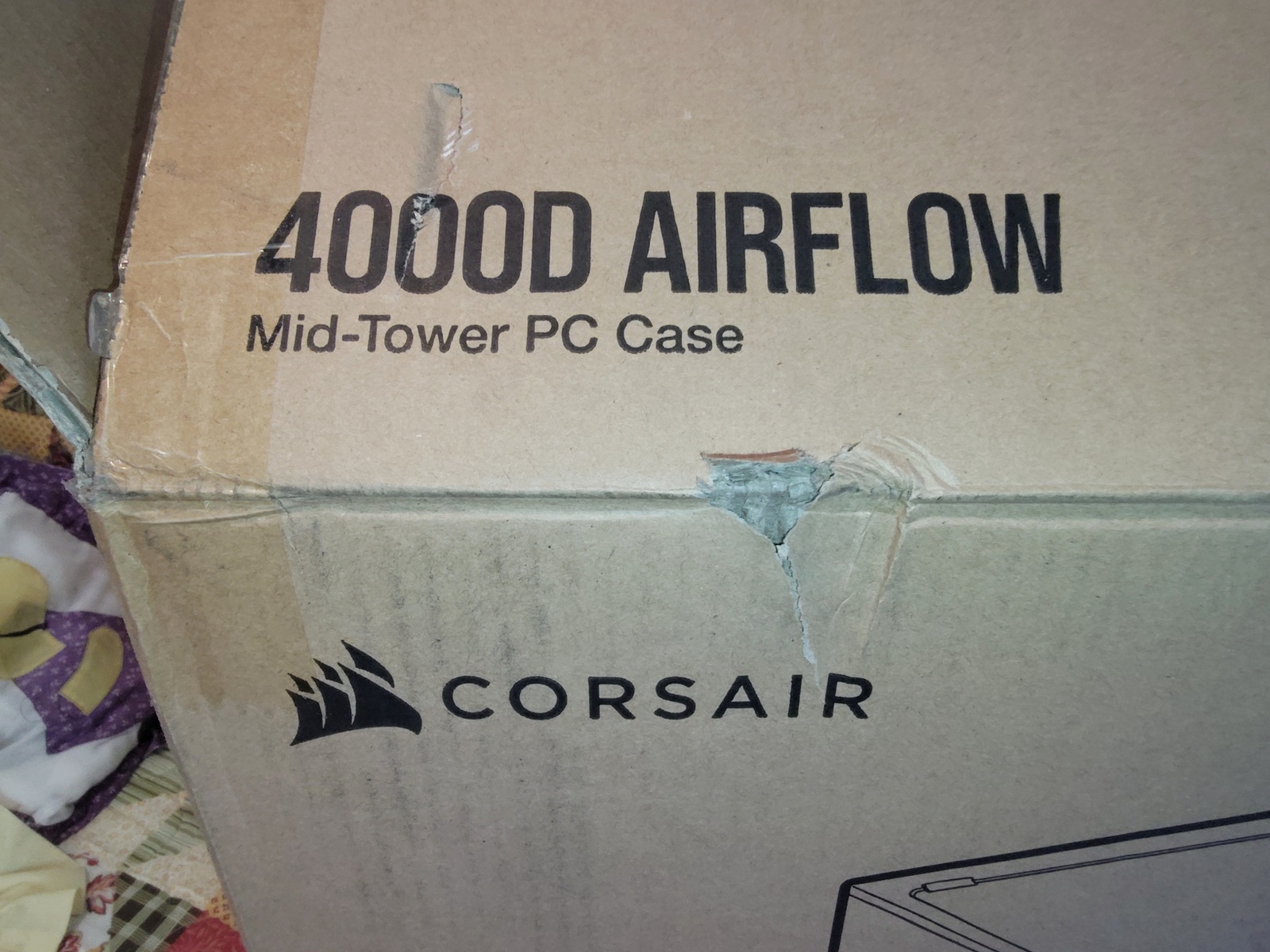 Original Shipping Box, Bag, Packing Foam for Black Corsair 4000D Airflow PC Case - Image 4