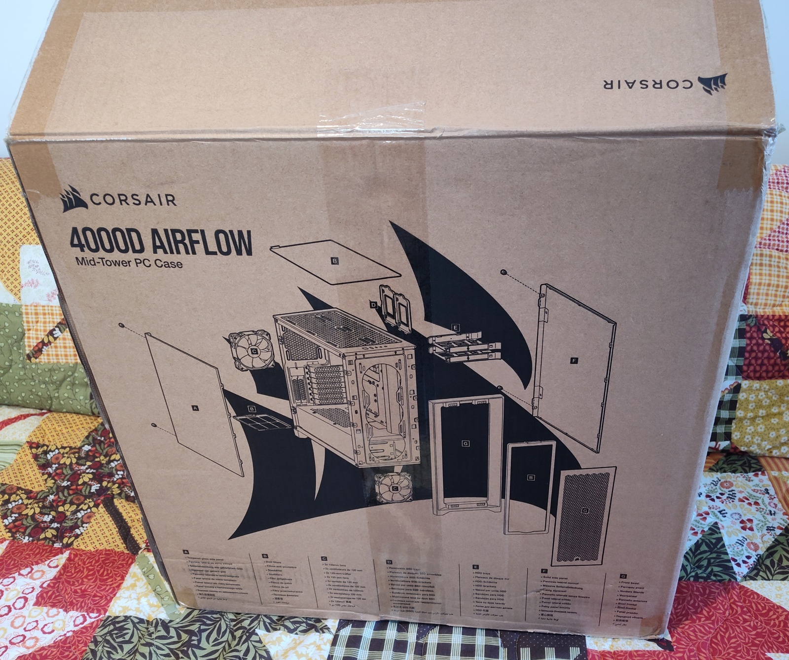 Original Shipping Box, Bag, Packing Foam for Black Corsair 4000D Airflow PC Case - Image 16