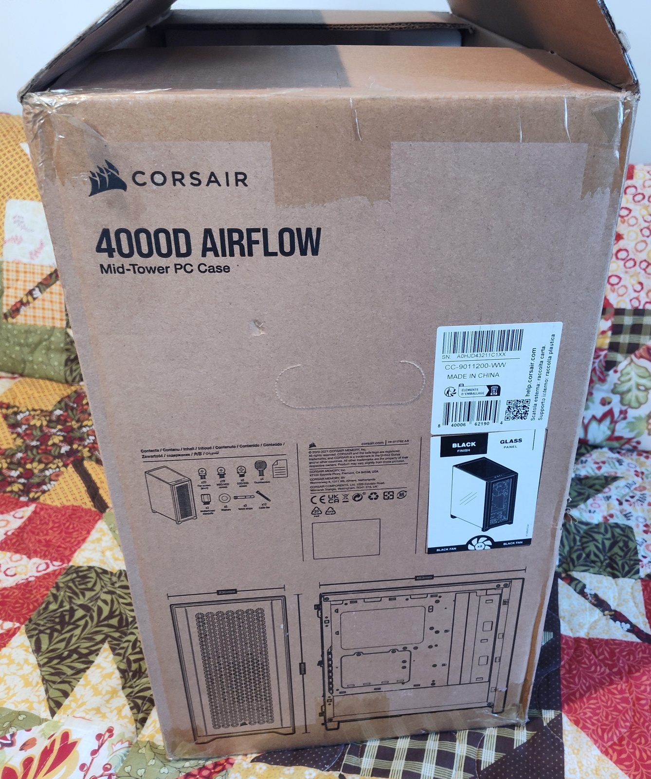 Original Shipping Box, Bag, Packing Foam for Black Corsair 4000D Airflow PC Case - Image 17