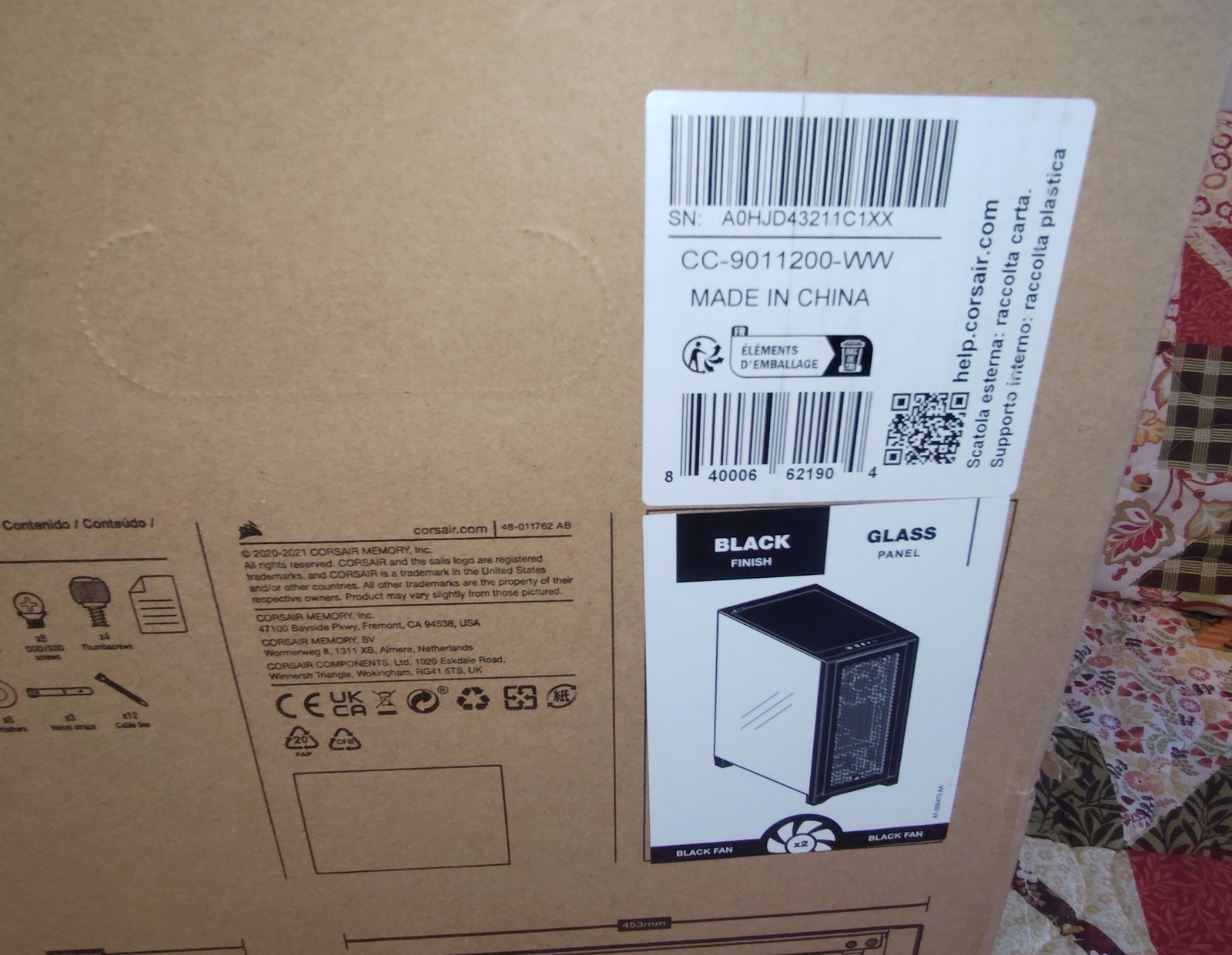 Original Shipping Box, Bag, Packing Foam for Black Corsair 4000D Airflow PC Case - Image 18