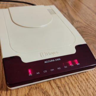 Hayes Accura 2400 Baud External Serial RS232 Modem w/ AC Adapter 5800AM V 1.0