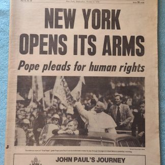 New York Daily News 3 October 1979 Pope John Paul II Visits NYC, Don Sutton ++