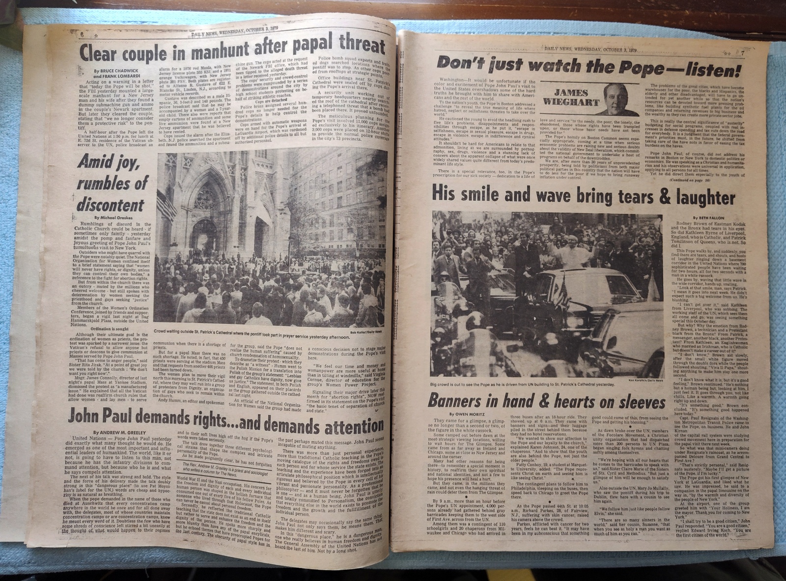 New York Daily News 3 October 1979 Pope John Paul II Visits NYC, Don Sutton ++ - Image 5