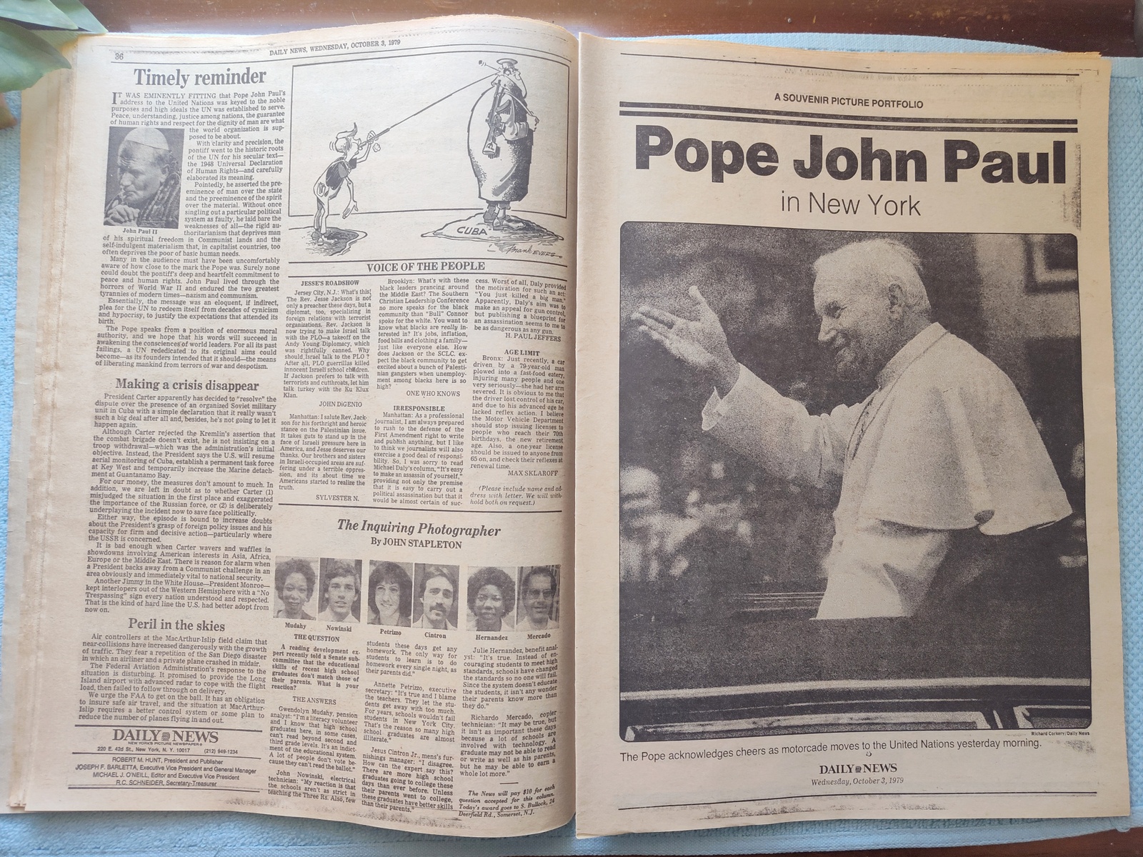 New York Daily News 3 October 1979 Pope John Paul II Visits NYC, Don Sutton ++ - Image 10