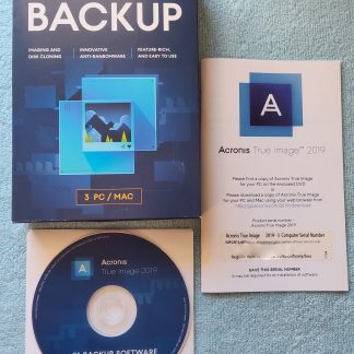 Acronis True Image 2019 For 3 Computers PC Backup Recovery Software w/ Disc, SN