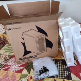 Original Shipping Box, Bag, Packing Foam for Black Corsair 4000D Airflow PC Case