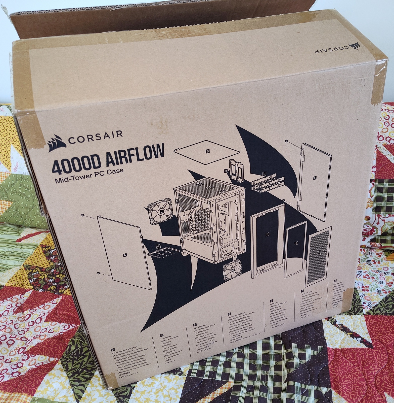 Original Shipping Box, Bag, Packing Foam for Black Corsair 4000D Airflow PC Case - Image 16