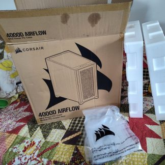 Original Shipping Box, Bag, Packing Foam for Black Corsair 4000D Airflow PC Case