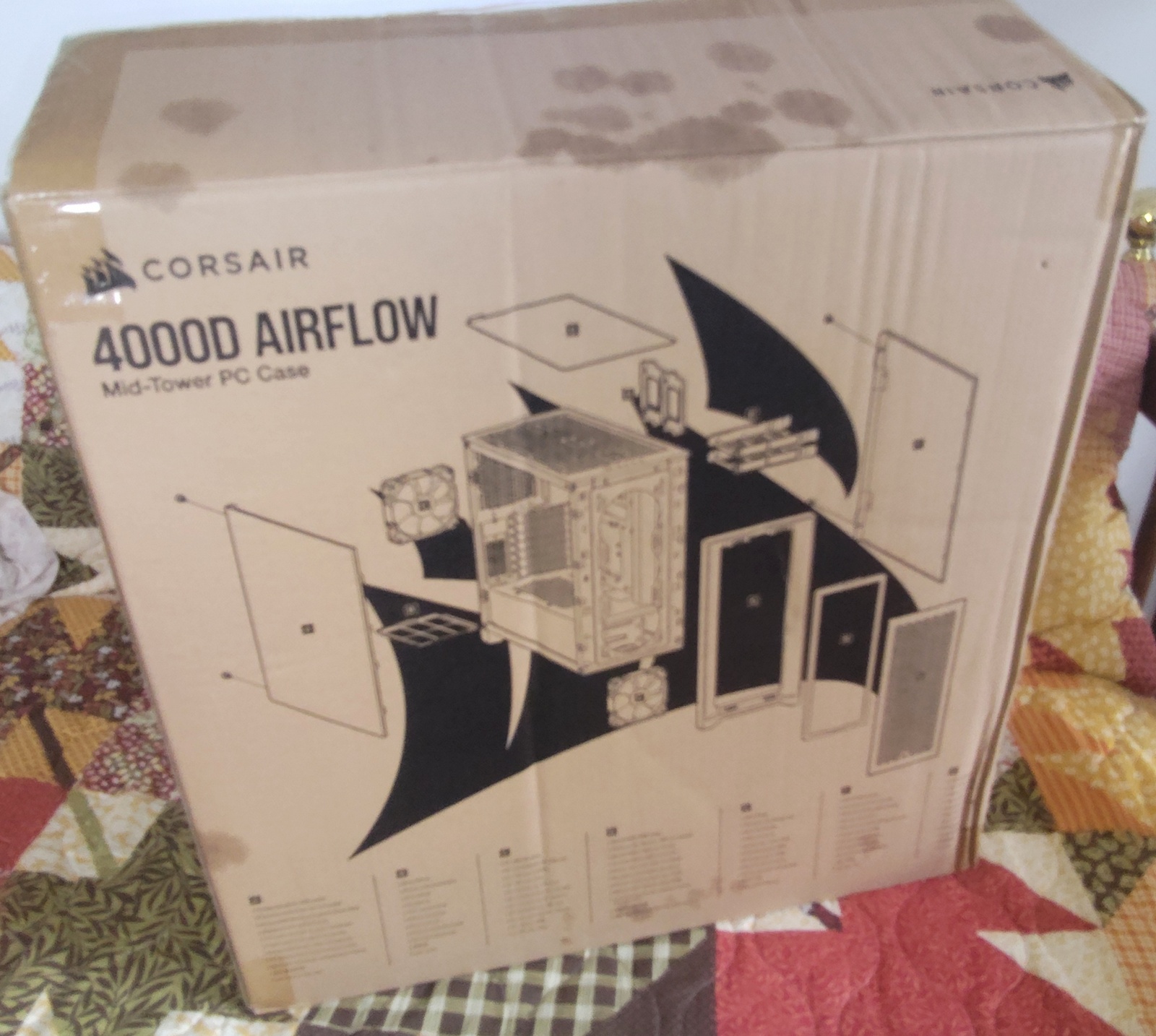 Original Shipping Box, Bag, Packing Foam for Black Corsair 4000D Airflow PC Case - Image 15