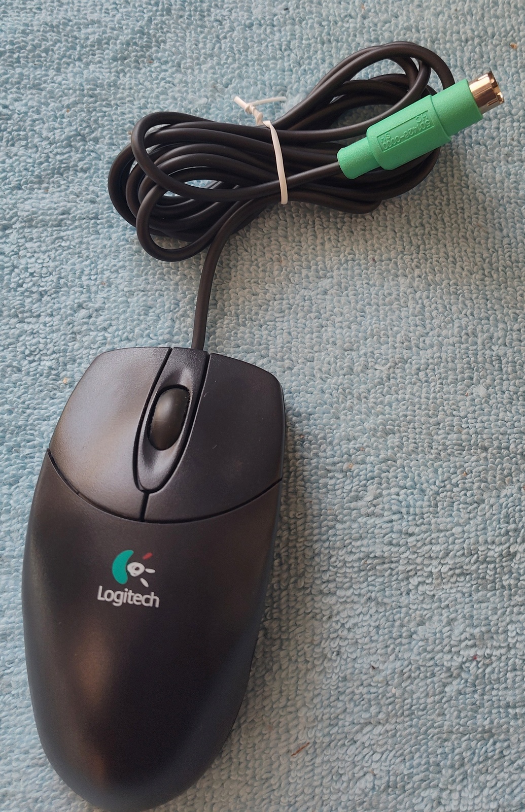 Black Logitech PS2 PS/2 3 Button Ball Type Roller Scroll Mouse M-S48a 501426