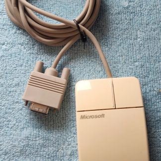 Microsoft Serial RS232 2-Button White Ball Type Roller Mouse Part 24394 1990s