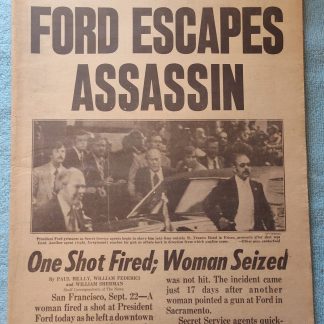 New York Daily News 23 Sept 1975 President Ford Assassin Grace Hopper Quinlan ++