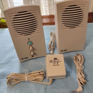 Labtec LCS-1012 White Powered Compact Stereo Desktop PC Computer Speakers 1990s