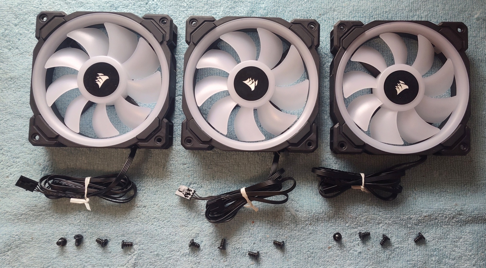 Set of 3 120mm LL120 Case Cooling Fan 4 Corsair Crystal 680X RGB Desktop PC Case