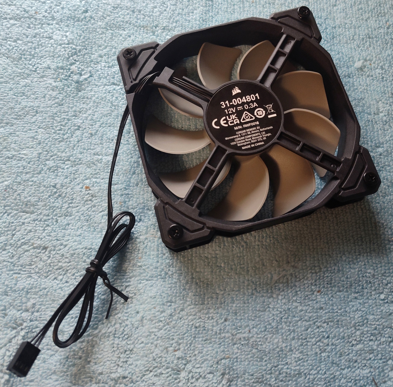 Black 120 x 25 mm Case Cooling Fan For Corsair Crystal 680X RGB Desktop PC Cases