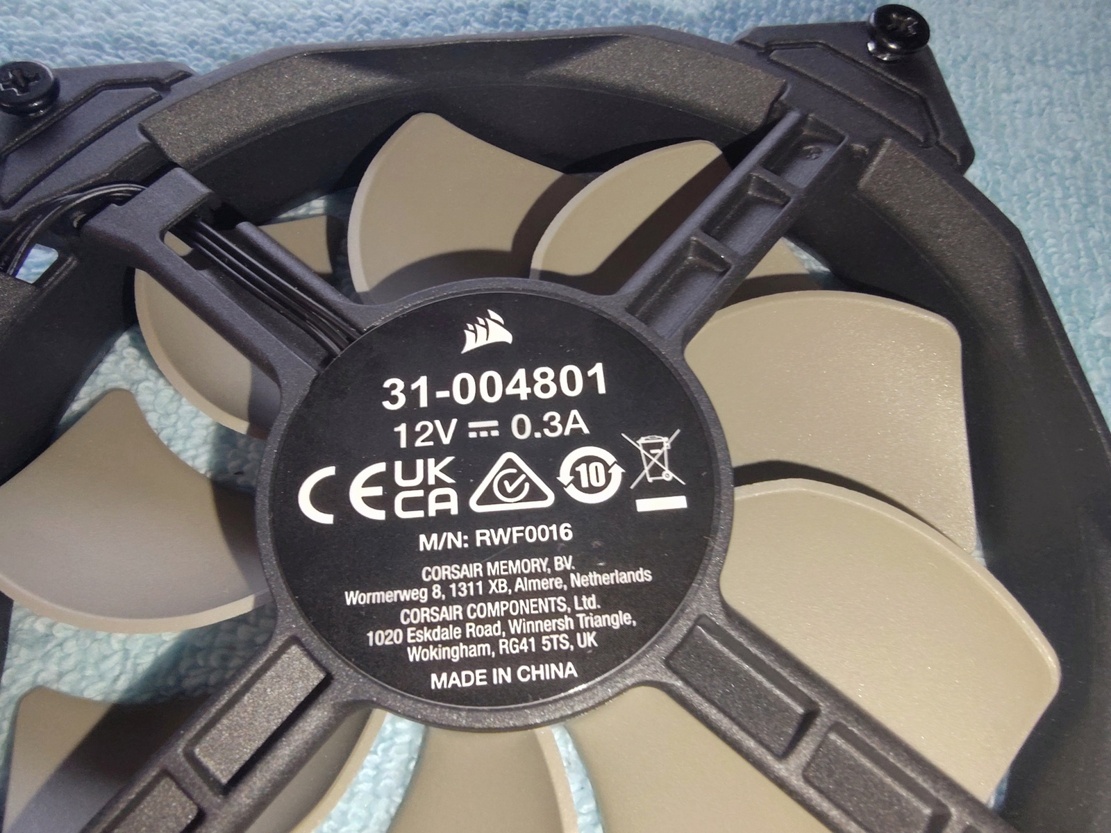 Black 120 x 25 mm Case Cooling Fan For Corsair Crystal 680X RGB Desktop PC Cases - Image 4
