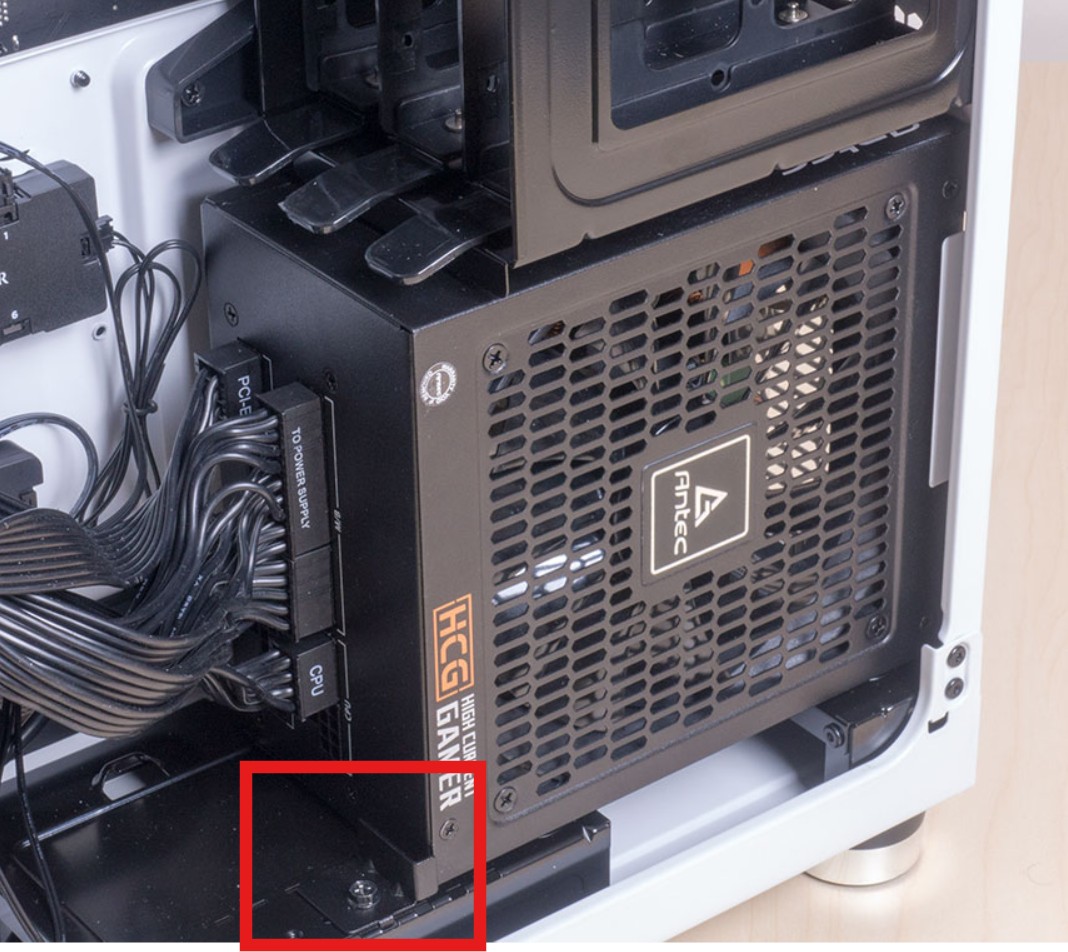 Black Metal Power Supply Retainer Bracket for Corsair 680X RGB Computer PC Case - Image 4