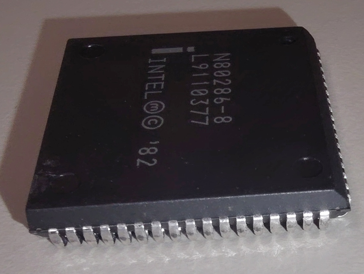 Intel N80286-8 L9110377 CPU Processor Chip Black PLCC-68 Package 1982 Malaysia - Image 3