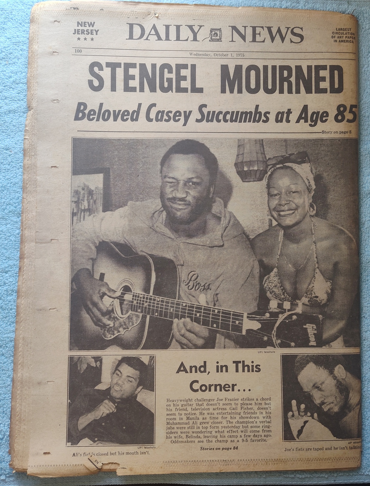 New York Daily News 1 Oct 1975 Patty Hearst Casey Stengel Ford Muhammad Ali ++ - Image 4