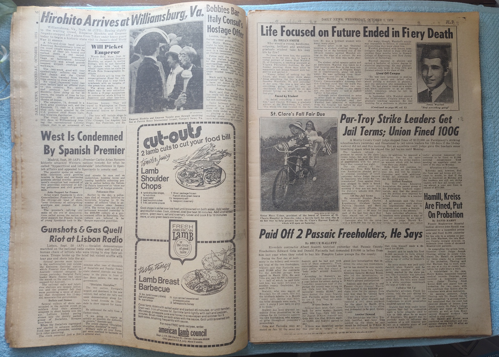 New York Daily News 1 Oct 1975 Patty Hearst Casey Stengel Ford Muhammad Ali ++ - Image 8