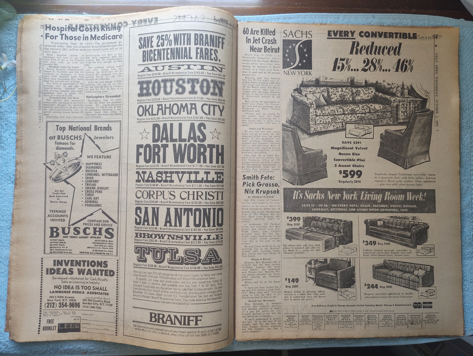 New York Daily News 1 Oct 1975 Patty Hearst Casey Stengel Ford Muhammad Ali ++ - Image 12