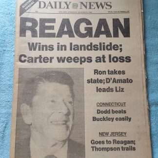 New York Daily News 5 November 1980 Jersey Metro Reagan Wins In Landslide Javits