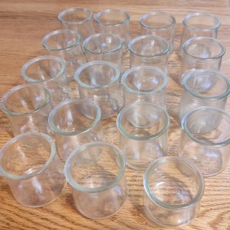 Lot of 19 Yoplait Oui Yogurt 5oz Clear Glass Jars Good Used Condition No Lids