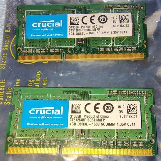 8GB (2 x 4GB) Crucial CT51264BF160BJ SODIMM Laptop Memory RAM DDR3L-1600 1.35V