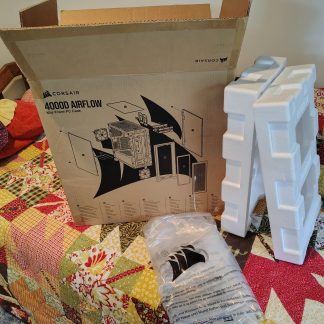 Original Shipping Box, Bag, Packing Foam for Black Corsair 4000D Airflow PC Case
