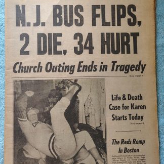 New York Daily News 20 Oct 1975 Karen Quinlan NJ Bus Accident Reds World Series