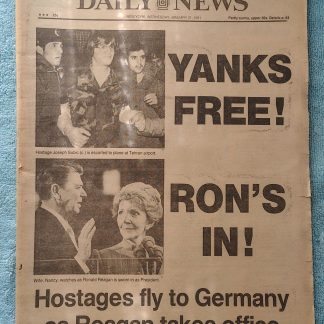 New York Daily News 21 January 1981 Jersey Reagan President Iran Hostages Free