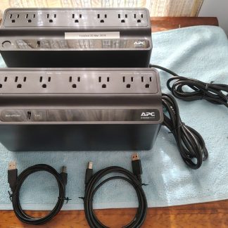 Lot of 2 APC UPS Units BE600M1 BE670M1 For Parts / Repair NO BATTERIES! W/ Cables