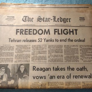 The New Jersey Star-Ledger 21 Jan 1981 Iranian Hostages Release Reagan President