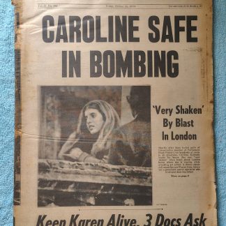 New York (Jersey) Daily News 24 Oct 1975 Caroline Kennedy London Bombing Quinlan