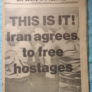 New York Daily News 19 January 1981 Jersey Reagan President Iran Hostages Borg