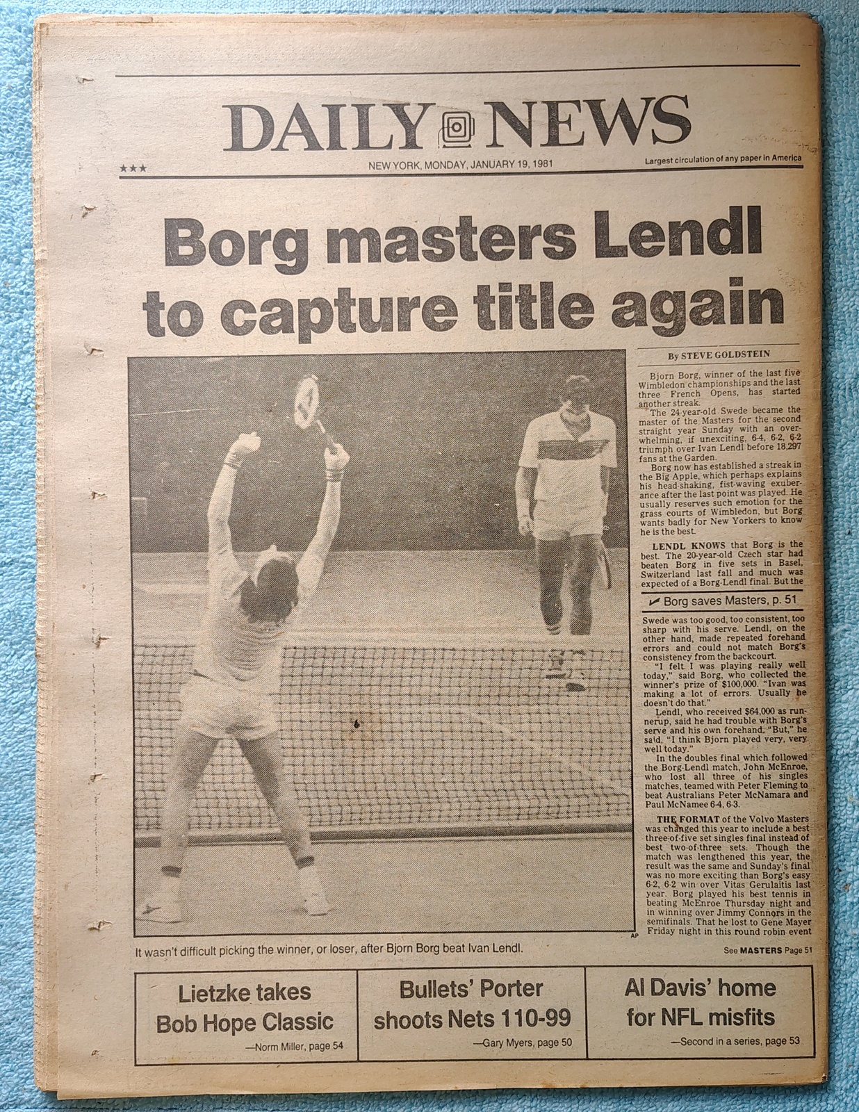 New York Daily News 19 January 1981 Jersey Reagan President Iran Hostages Borg - Image 2