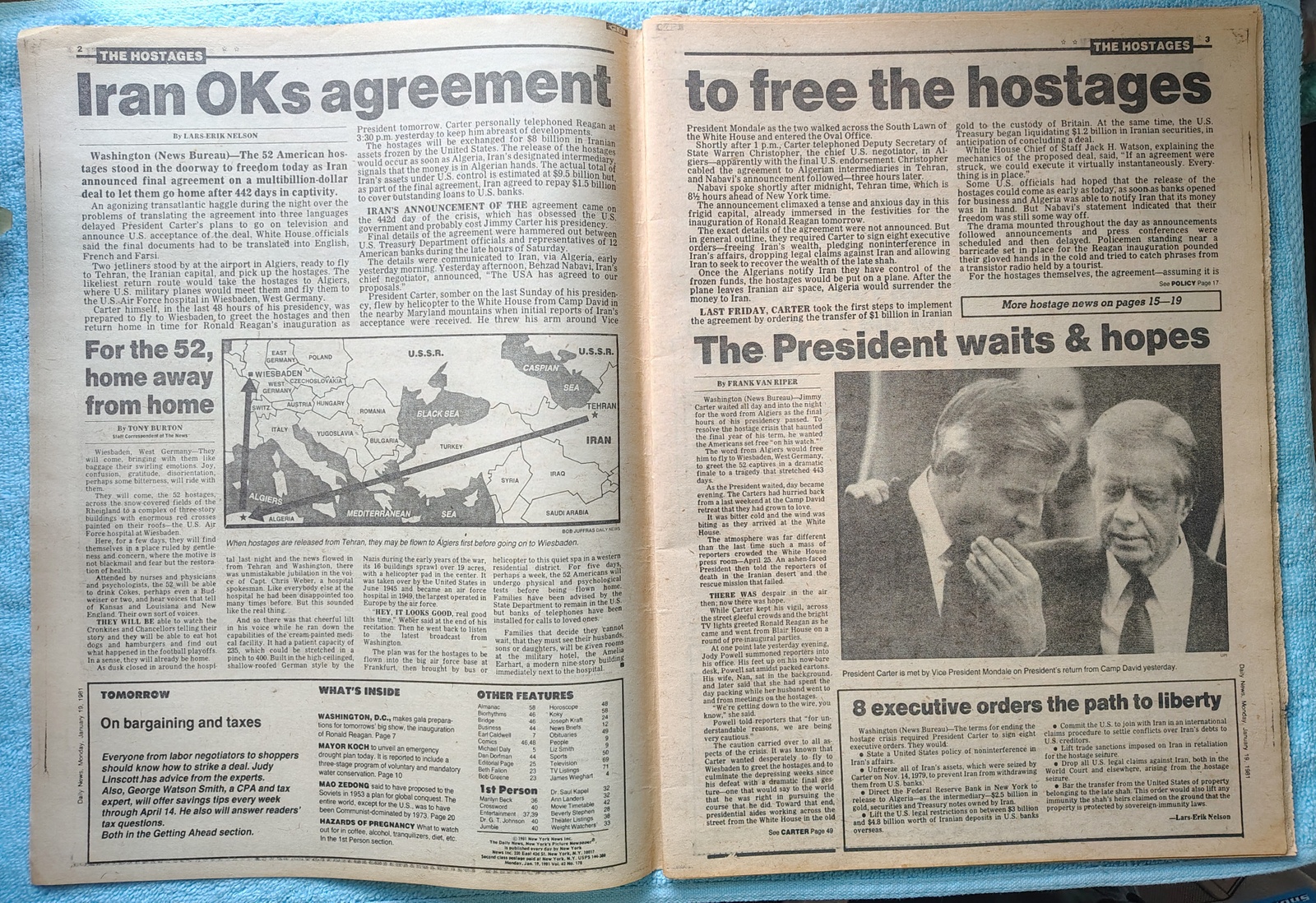 New York Daily News 19 January 1981 Jersey Reagan President Iran Hostages Borg - Image 3