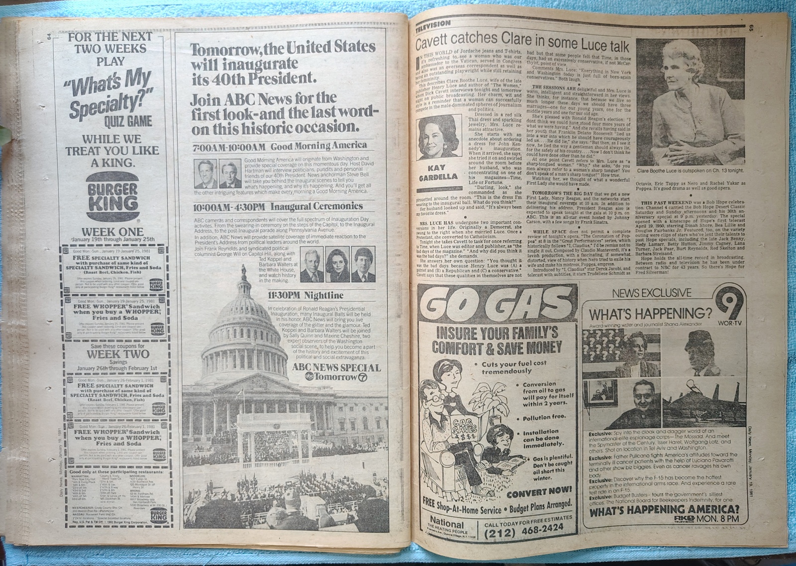 New York Daily News 19 January 1981 Jersey Reagan President Iran Hostages Borg - Image 19