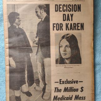New York (Jersey) Daily News 10 November 1975 Karen Quinlan Ford Schlesinger ++