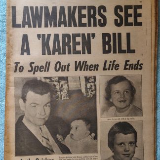 New York (Jersey) Daily News 12 November 1975 Karen Quinlan Rockefeller Charles+